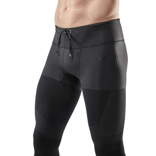 Męskie długie spodnie kompresyjne sportowe CEP czarne