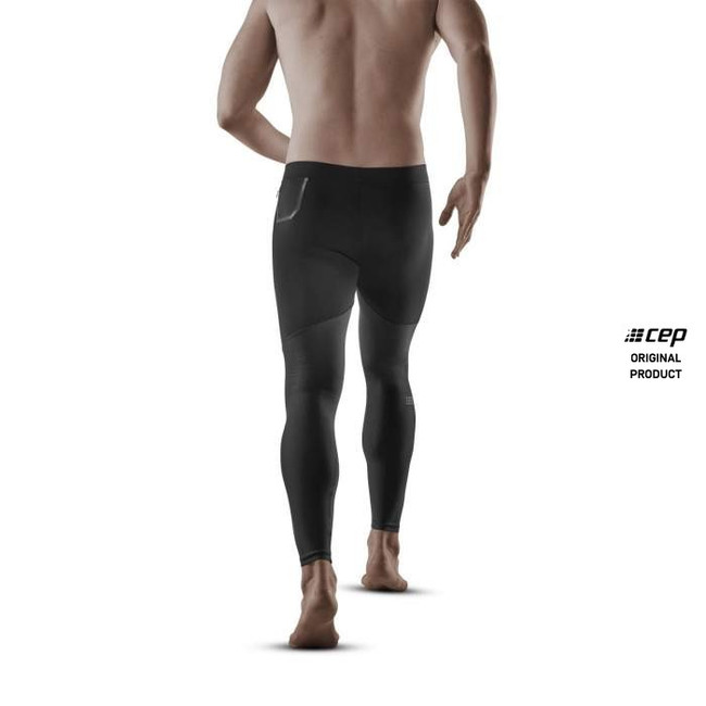 Męskie długie legginsy sportowe do biegania CEP Ultralight czarne