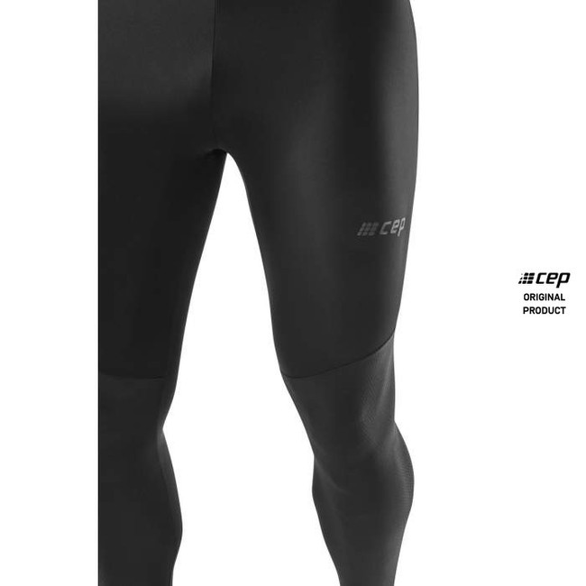 Męskie długie legginsy sportowe do biegania CEP Ultralight czarne