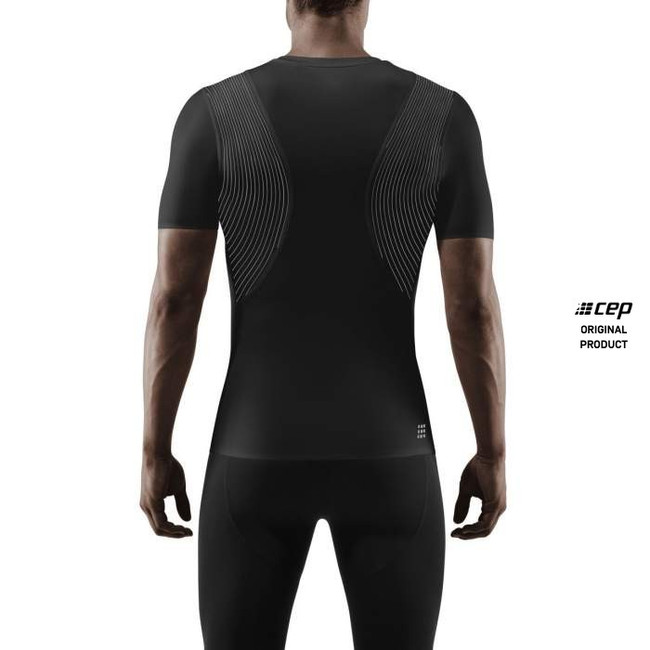 Męska koszulka sportowa z krótkim rękawem CEP Wingtech czarna