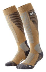 Męskie skarpety kompresyjne z wełną Merino CEP wysokie brązowe