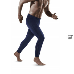 Męskie długie spodnie sportowe do biegania CEP zimowe granatowe