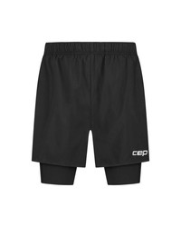 Męskie kompresyjne spodenki sportowe 2w1 CEP Core Run czarne