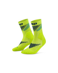 Damskie skarpetki kompresyjne do połowy łydki sportowe z wełną Merino Core Run CEP zielone