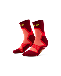 Skarpety kompresyjne do połowy łydki z amortyzującą wyściółką unisex Core Run CEP czerwone