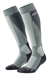 Męskie skarpety kompresyjne z wełną Merino CEP wysokie niebieskie