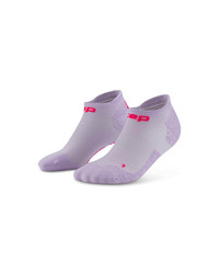 Damskie skarpety kompresyjne sportowe stopki no show CEP Core Run Ultralight liliowe
